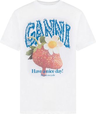 Ganni T-shirt With Strawberry