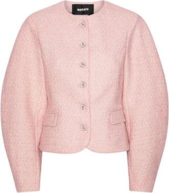 Rotate Cocoon Mouw Jas - Dames - Zomerjassen - Roze - XS - Wol - Jassen
