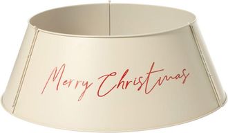 Beliani Base De &Aacute;rbol De Navidad De Hierro Tronco Redondo Moderno Accesorios Navide&ntilde;os Para Interiores Beige Imatra