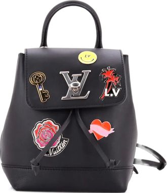 Louis Vuitton Lockme Limited Edition Pin Embellished Leather Mini backpack - Zwart