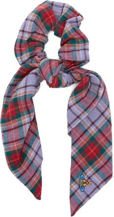 Vivienne Westwood Tartan-pattern Logo-embroidery Scrunchie