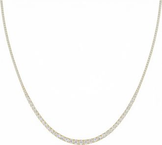 Pompeii3 10Ct Graduated Diamond Tennis Necklace Lab Grown 14k Gold 18