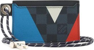 Louis Vuitton Pre-owned Damier Cobalt V Line Card Case - Dames - Vintage Accessoires - Veelkleurig - ONE Size - Vintage
