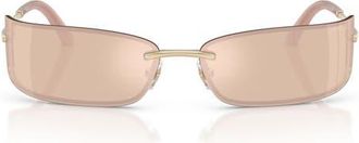 Jimmy Choo London 73mm Rectangular Sunglasses in Pale Gold/pink Mirror at Nordstrom