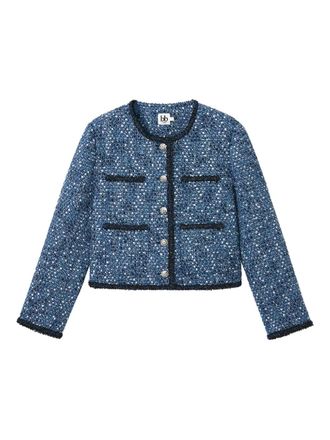 B+ab buttoned tweed jacket - women - Polyester/Acrylic - S - Blue