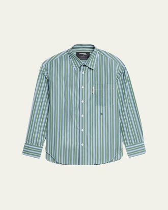 HommeGirls Striped Oxford Button-Down Shirt