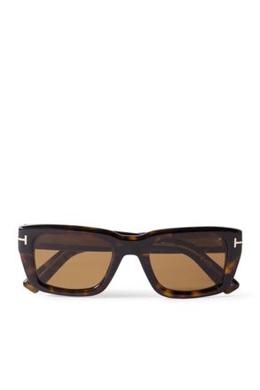 Tom Ford Icon Rectangular-Frame Tortoiseshell Acetate Sunglasses
