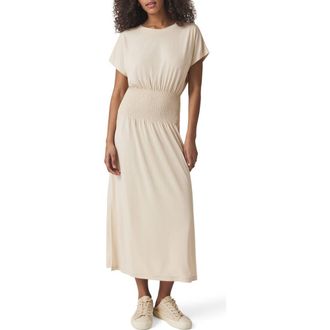 Splendid Giada Smock Waist Sandwash Knit Midi Dress in Moonstone at Nordstrom Rack, Size X-Small