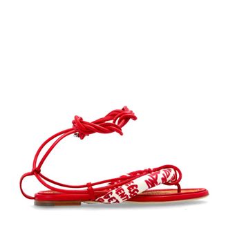 Dsquared2 Flat Sandals, female, Red, Size: 10 US Rebel Hibiscus Sandals