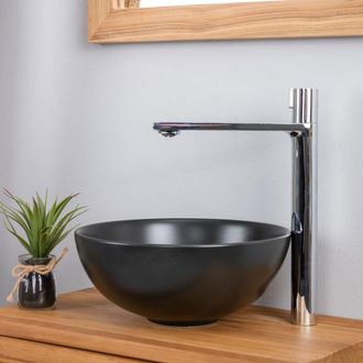 Wanda Collection Wanda Collection - Peque&ntilde;o Lavabo Negro De Cer&aacute;mica Luna 28cm