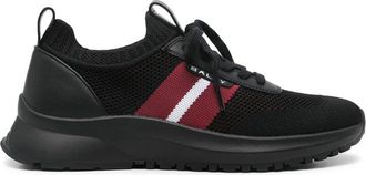 Bally Black Stripe Accents Leather Sneakers