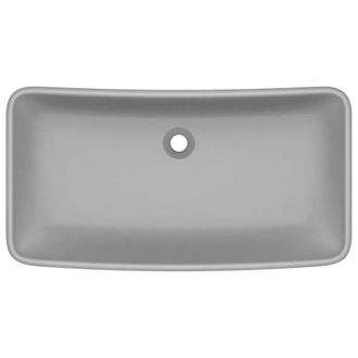 Berkfield Home Luxury Basin Rectangular Matt Light Grey 71x38 cm Ceramic
