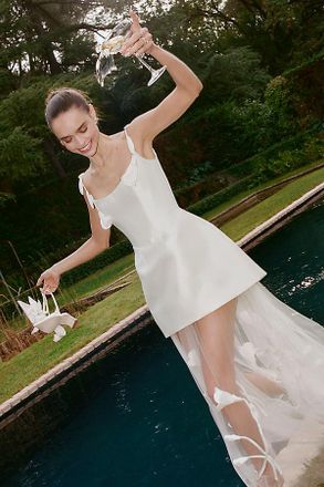 Watters Miranda A-Line Tulle Maxi Dress