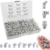 OEM Surtido De 170 Piezas De Engrasadores, Engrasadores Roscados, Engrasadores Para Maquinaria, Engrasadores M6 M8 M10, Engrasadores Rectos De 45&deg; 90&deg; 180