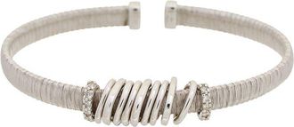 Meshmerise 18K Plated 0.05 Ct. Tw. Diamond Bangle Bracelet