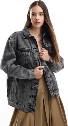 Brave Soul Giacca di jeans oversize grigia-Grigio