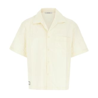 Entire studios Pajama Shirt - Heren - Korte mouwen Overhemden - Wit - L - Katoen - Overhemden