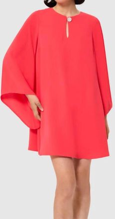 Tara Jarmon Raonie Coral Short Crepe Mini Dress In Red
