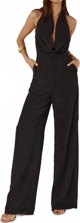 Runaway The Label Elizabeth Wide Leg Playsuit In Black