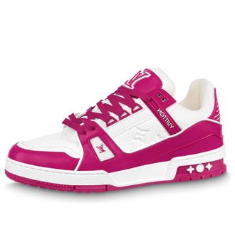 Louis Vuitton LV Trainers White Hot Pink 1ABOEY