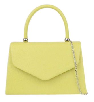 Girly HandBags Womens Plain Handle Clutch Bag - Lemon