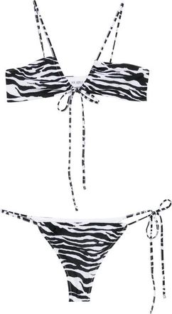 The Attico Zebra-print Tie-fastening Bikini