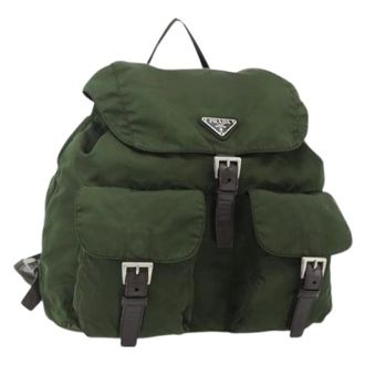 Prada Pre-owned Backpacks, female, Green, Size: ONE SIZE Pre-owned Vintage Backpack