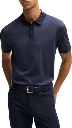 BOSS Parlay Cotton Piqu&eacute; Polo in Dark Blue at Nordstrom Rack, Size Xxx-Large