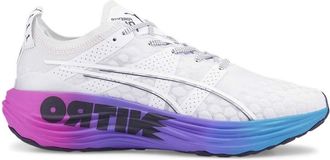 Puma Foreverrun Nitro Sunset Mens Shoes, Puma White/Luminous Blue/Electric Orchid, 11.5
