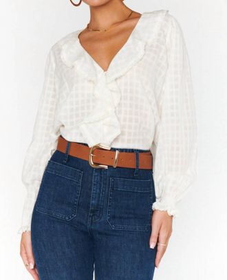 Show me your Mumu Lydia Ruffle Top In White Cotton Voile