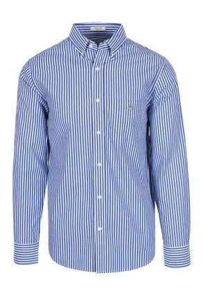 GANT Mens Reg Poplin Stripe Shirt College Blue Cotton - Size X-Large