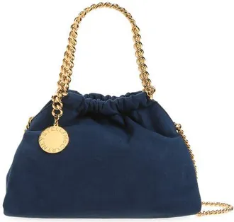 Stella McCartney Mini Falabella Faux Suede Drawstring Bag in Navy at Nordstrom