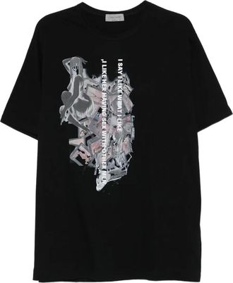 Yohji Yamamoto T-shirt con grafica - Nero