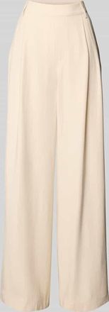 MY ESSENTIAL WARDROBE Wide Leg Bundfaltenhose mit Gürtelschlaufen Modell Cadiz in Sand, Größe 44