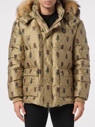 Philipp Plein Piumino monogram in Canvas di misto seta jacquard
