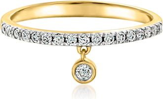 RS Pure by Ross-Simons Lab-Grown Diamond Drop Ring in 18kt Gold Over Sterling