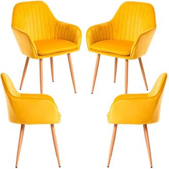 Regalos Miguel Packs Sillas Comedor - Pack 4 Sillas Chic - Amarillo