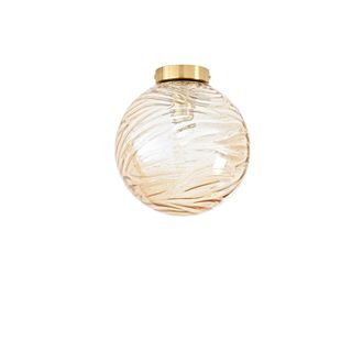 Luce-Ambiente-Design Nereide Ceiling Light in Champagne Glass with Concentric Waves 25 Cm