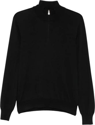 Tagliatore Half-zip Turtleneck Trui - Heren - Coltruien - Zwart - 3XL - Wol - Truien & Vesten
