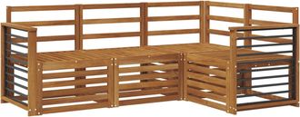 vidaXL Conjunto De Sof&aacute;s De Exterior 4 Uds. Natural Poli&eacute;ster Vidaxl
