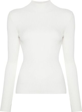 Twin-Set ribbed turtleneck sweater - women - Viscose/Polyester - L - White