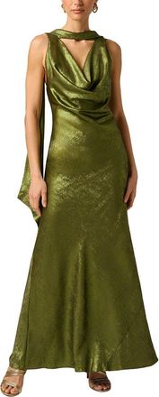 Adrianna Papell Foiled Chiffon Long Dress