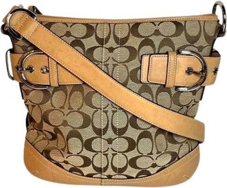 Coach Pre-owned Signature Canvas Shoulder Bag - Dames - Vintage Schoudertas - Bruin - ONE Size - Leer - Vintage