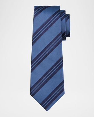 Kiton Men & apos;s Silk Multi-Stripe 7-Fold Tie