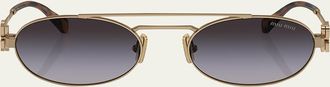 Miu Miu Metal Oval Sunglasses