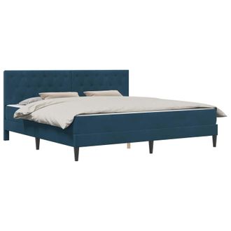 vidaXL Estructura De Cama Con Colch&oacute;n Azul 180 X 200 Cm Terciopelo Vidaxl