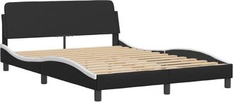 vidaXL Vidaxl - Cama sin colchón cuero sintético negro blanco 120x200 cm