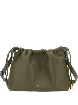 A.P.C. gathered shoulder bag - women - Polyurethane/Polyester/calcium carbonate - One Size - Green