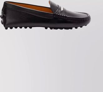 Tod's round toe loafers featuring rubber sole design