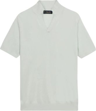 Brooks Brothers Open Collar Piqu&eacute; Knit Polo - Heren - Polos - Wit - S - Katoen - Tops